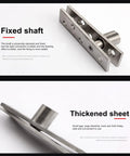 2 Pack 270 Degree Hidden Door Pivot Hinge Set For Concealed Bookcase Secret Doors In Stainless Steel close-up view