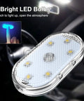 Wireless Car Interior LED Lights Kit With 7 Color RGB Mood Lighting, 6 Bright LED Beads, USB rechargeable touch control