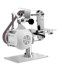 Top Shelf 550W Brushless Bench Belt Sander And Polisher Cranking 5000 RPM for DIY workshop projects, featuring metal and wood grinding components.