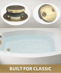 Brushed Gold Tub Drain Kit With Two Hole Overflow Faceplate Bath Tub Drain Trim Set Conversion Replacement Universal Fine And Coarse Thread 304 Stainless Steel Brass Construction Built Tough And Rustproof For Most Tubs in bathtub