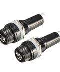 Panel Mounted Fuse Holder 6mm X 30mm For 6x30mm Fuses 10A 250V Screw Cap And Solder Lug Terminals Black Plastic And Metal Construction Rugged 2 Pack For Radios And Stereos Electrical Projects