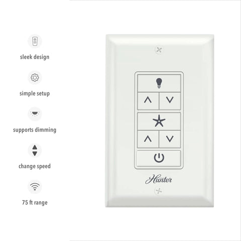Universal Ceiling Fan Wall Control Switch With Receiver For Speed And Light, No Fuss In Wall Dimmer For Indoor Use