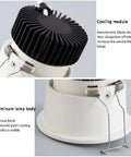 Cooling module and aluminum lamp body details of saditesdk 3.3 Inch Led Recessed Lighting, Cri95 Anti-Glare Led Downlight.