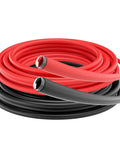 Top Shelf 3/8 Inch Adhesive Lined Marine Grade Heat Shrink Tubing With A Beast Mode Three To One Ratio Built For Heavy Duty Wire Wrap And Rigging Gets You Covered In Vivid Red And Black, showcasing red and black tubing coils.