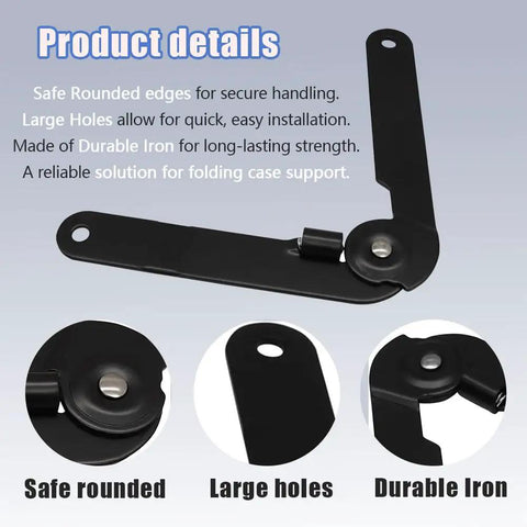 Two Pack 180 Degree Locking Hinges Heavy Duty Folding Lid Supports Rust Proof Metal details with durable iron design