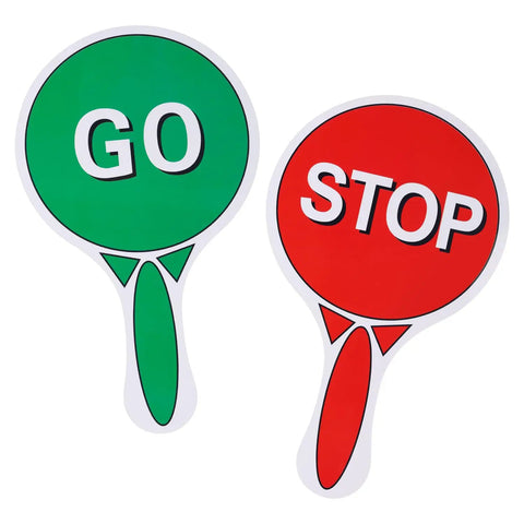 Two Sided Stop And Go Handheld Sign Kit With Handle Waterproof Plastic Traffic Sign For Crossing Guards Street Safety Parking
