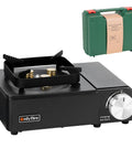 Grab And Go Portable Butane Camping Stove With Carrying Case Precise Heat Control for Patio Cooking and Camping.