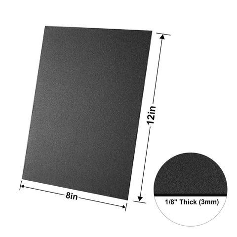 Two Pack Black ABS Plastic Sheets 8 By 12 Inches 0.125 Inch Thick Smooth On One Side Textured On The Other Built Tough For DIY Projects Cars Home Decor And Handicrafts