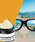 Scratch Remover Paste For Glasses And Screens Pro Repair Kit beside sunglasses against scenic backdrop