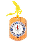 Orange Survival Compass With Lanyard The Do It All Hiking Navigator Tool For Outdoor Camping And Backpacking Includes Ruler And Luminous North Pointer Multifunction Orienteering Gear For Trail Adventures, acrylic body with ruler and yellow lanyard