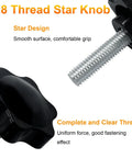 Grab These Solid M8 X 30mm Hex Clamping Knobs 2 Pack Black Machine Screw Thumb Wheels for quick tweaks and grip detail with threads.