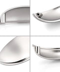 Close-up views of 10 Pack Brushed Nickel Cabinet Pulls Cup Style Drawer Handles And Knobs With 3 Inch Center To Center Holes For Kitchen Cabinets