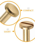 Close-up of Solid Copper Binding Barrels and Screws for Scrapbooks, compact design with a light finish, ideal for crafts.