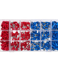 Assort 400 Pcs Insulated Fork Spade Crimp Terminals Connectors Mixed U Type Wire Lugs For Auto Car Electrical Wiring Projects And Repairs in organizer box