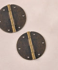Ten Pack Killer Vintage Round Hinges Antique Bronze Finish with copper build, ideal for DIY cabinets and jewelry box restoration.