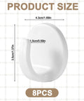 Eight Piece White Peel And Stick Wall Hooks Offer A Super Strong Hold That Skips The Drilling Headaches While Making Everyday Organizing Easy Peasy And Totally Damage Free For Any Room, size details shown.
