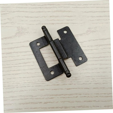 Cabinet door hinge, heavy-duty black iron with two mounting plates and hinge pin