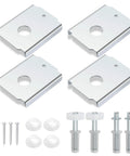 Built Tough Bifold Door Repair Kit For One Three Eighth Inch Wooden Cabinet Door Top Pivot and Bottom Bracket parts including steel brackets and screws.