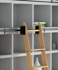 Rolling Library Ladder Kit With Telescopic Upper Roller For Loft Stairs And Bookshelves 3.3ft Sliding Track, carbon steel rail on bookshelf