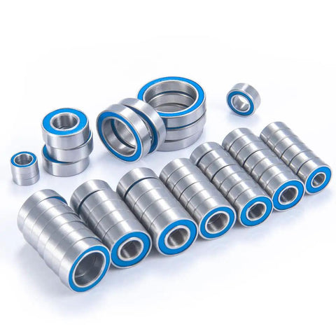 Heavy Duty RC Bearing Kit For Traxxas Trx6 1/10 Crawler Front Rear Axle Swap, 55 pc deep groove steel ball bearings.