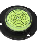 Micpointik Round for spirit Level Bubble showing a black circular base with green bubble and grid for precision leveling.