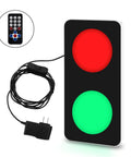 Remote Control Traffic Light Wall Lamp With Red And Green LED DC Nine To Twelve Volt Plug Included Aluminum Frame Ultra Bright
