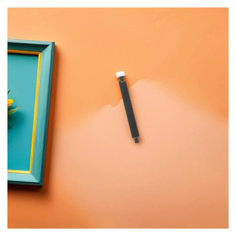 Plastic Bearing Roller Pinch Feed Shaft For Barcode Label Printer Replacement Part mounted against an orange wall, showcasing its build and design.