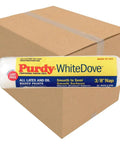 30 Pack Nine Inch Three Eighths Nap White Dove Roller Covers Crafted From Resilient Dralon Yarn For Quick Prep On Indoor Walls And Exterior Decks Goes On Like Butter Delivers Flawless Coverage next to a brown cardboard box.