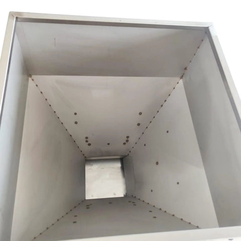 Inside view of the Automatic Stainless Steel Powder Filling Machine fits coffee beans tea seeds nuts and rice.