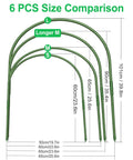 Size comparison of Six Piece Garden Hoop Kit For Greenhouses Rust Free Grow Tunnel Stakes showing dimensions and variations.