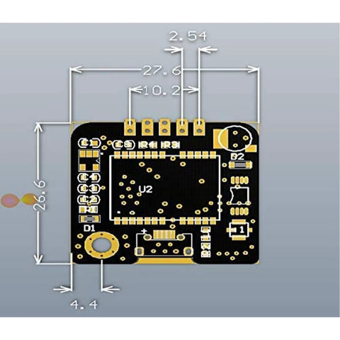 Detailed view of 2 Pack GPS Module GT U7 with plug and play USB port showing circuit board dimensions