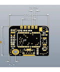 Top view of GPS Module GT U7 With USB Port and Active Antenna for Microcontrollers Drones, dimensions highlighted, black PCB.
