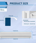 Product size diagram for Five Pack White Flat Edge Finger Pulls For Cabinets And Drawers, 4.7 Inch Length Aluminum Alloy Hidden Drawer Pulls