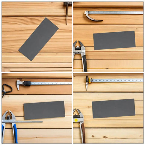 Ultimate 21 Piece Wet And Dry Sanding Sheets Set For Metal Wood And Car Finishing on a wooden workbench with tools.
