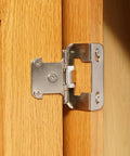 Half Inch Overlay Cabinet Hinges Polished Chrome Self Closing Semi Concealed Hinges For Face Frame Cabinets Easy Install