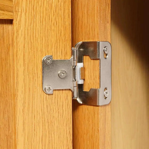 Half Inch Overlay Cabinet Hinges Polished Chrome Self Closing Semi Concealed Hinges For Face Frame Cabinets Easy Install