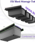 Garage Ceiling Storage Rack For Overhead Organization Boss Level, Heavy Duty Adjustable Bin System With 6 Sets
