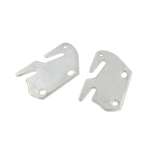 Rock Solid Wood Bed Plates And Rail Hook Plates For Quick Bed Frame Repair With Tough As Nails Iron Construction And Smooth Nickel Finish Includes Complete Four Piece Hardware Kit, iron mounting plates, two pieces, smooth silver finish.