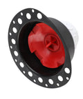 Freestanding Bathtub Drain Kit, Brass ABS Backflow Prevention with, red drain component with black flange.