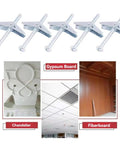 Fifty Pack One Eighth Inch Toggle Bolts For Drywall And Ceiling Mounts Heavy Duty Anchors Kit With Screws Rustproof Galvanized Metal Toggle Anchors For Rock Solid Wall Installations, drywall ceiling mounts