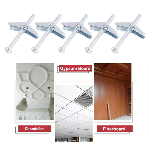 Fifty Pack One Eighth Inch Toggle Bolts For Drywall And Ceiling Mounts Heavy Duty Anchors Kit With Screws Rustproof Galvanized Metal Toggle Anchors For Rock Solid Wall Installations, drywall ceiling mounts