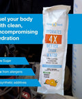 Zero Sugar Hydration Gel For Runners And Cyclists, Ready To Drink On The Go packet with hydration benefits and orange flavor.