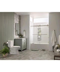 Modern bathroom with Slow-Close Elongated Toilet Seat With Quick-Release Hinges White Ever-Tite Locking For A Secure Fit No Slam Quiet Close.