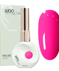 12ml Nail Gel Kit With UV Gel Polish Colors Long Lasting, showing pink polish and bottle with packaging