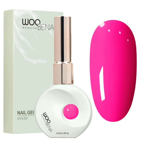 12ml Nail Gel Kit With UV Gel Polish Colors Long Lasting, showing pink polish and bottle with packaging