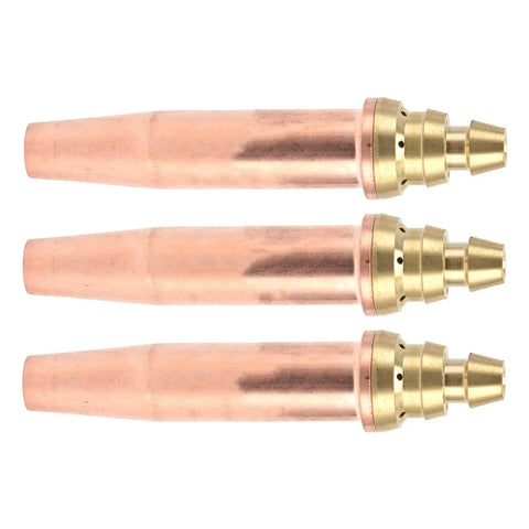 Pro Grade Three Size Cutting Tips Set For Flame Cutting Machines 0.9mm 1.2mm 1.5mm Copper Brass Gas Torch Nozzles For Oxygen Assisted Steel Cutting And Metalworking, three tips