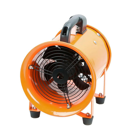 Front view of 12 Inch High Velocity Portable Utility Blower Fan For Basements And Workshops, Industrial Exhaust Ventilator At 3150 RPM