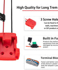 2 Pack Power Wheels Adapter For M18 18V Battery Dock With 12 Gauge Wiring, showing screw holes and built-in fuse.