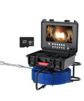 Tough As Nails 17Mm Pipeline Inspection Camera With Seamless Wireless Link And Real Time Recording For Quick Sewer Mapping and Routine Drain Maintenance On Any Job Site, showing monitor and cable.