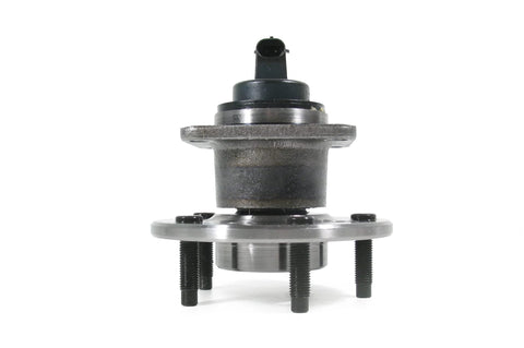 Front view of Front Wheel Hub and Bearing Assembly for Vehicle-Specific Fit, Sealed Ball Bearing Unit with Integrated ABS Tone Ring.